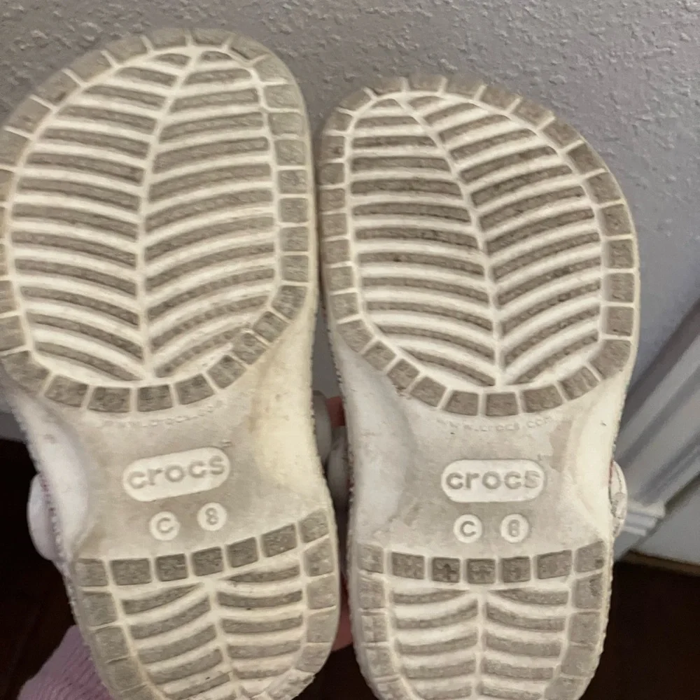 Kids white confetti glitter crocs white